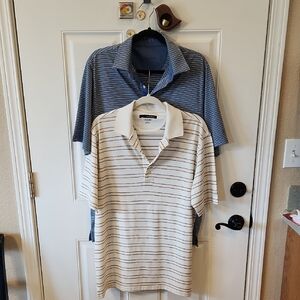 Greg Norman Collection White and Blue Polo Shirt